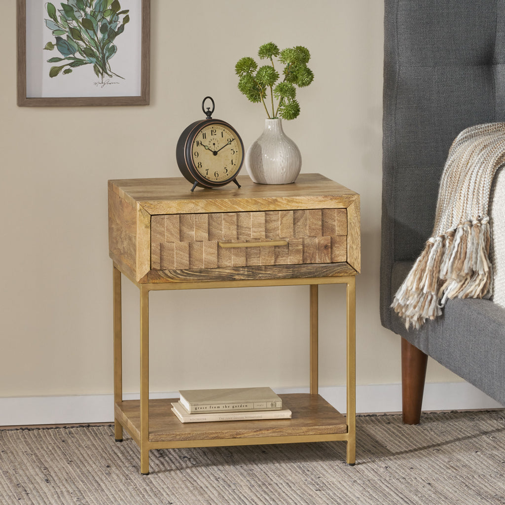 Mango wood deals nightstand homegoods