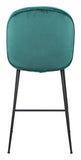 Zuo Modern Miles 100% Polyester, Plywood, Steel Modern Commercial Grade Counter Stool Green, Black 100% Polyester, Plywood, Steel