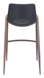 English Elm EE2703 100% Polyurethane, Plywood, Steel Modern Commercial Grade Bar Chair Set - Set of 2 Black, Walnut 100% Polyurethane, Plywood, Steel