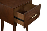 Alpine Furniture Flynn End Table, Walnut 966WAL-62 Walnut Mahogany Solids & Okoume Veneer 18 x 15 x 26.5