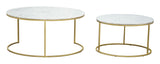 Zuo Modern Daniel Marble, MDF, Iron Modern Commercial Grade Nesting Coffee Table White, Gold Marble, MDF, Iron