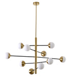 Bethel Brass & Black Chandelier in Metal & Glass