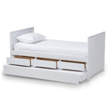Baxton Studio Linna Modern and Contemporary White-Finished Daybed with Trundle