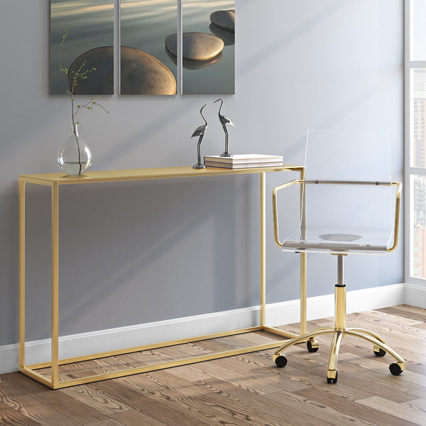 Montclair 48" Console Table in Matte Brushed Gold