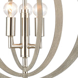 Retro Rings 14'' Wide 3-Light Chandelier - Sandy Beechwood