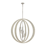 Retro Rings 36'' Wide 9-Light Chandelier - Sandy Beechwood