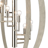 Retro Rings 36'' Wide 9-Light Chandelier - Sandy Beechwood