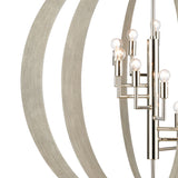 Retro Rings 36'' Wide 9-Light Chandelier - Sandy Beechwood