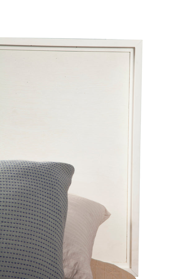 Nova King Platform Bed in Chalk White - Elegant Mahogany Design, No Box Spring Needed, 12 Slats