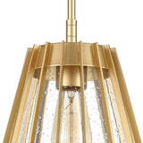 Open Louvers 10'' Wide 1-Light Pendant - Champagne Gold