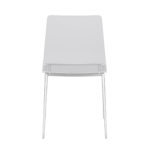 Cilla Side Chair in Clear with Brushed Nickel Legs - Set of 2