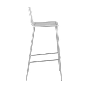 Cilla Bar Stool in Clear with Brushed Nickel Legs - Set of 2
