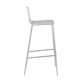 Cilla Bar Stool in Clear with Brushed Nickel Legs - Set of 2