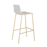 Cilla Bar Stool in Clear with Matte Brushed Gold Legs - Set of 2