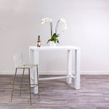 Cilla Bar Stool in Clear with Matte Brushed Gold Legs - Set of 2