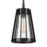 Open Louvers 6.75'' Wide 1-Light Mini Pendant - Matte Black