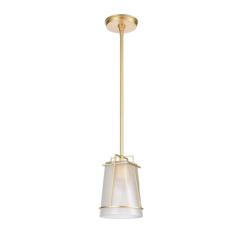 Square To Round 6'' Wide 1-Light Mini Pendant - Champagne Gold