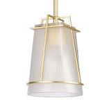 Square To Round 6'' Wide 1-Light Mini Pendant - Champagne Gold