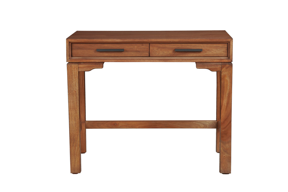 Nova Mini Desk - Elegant Honey Maple Finish, Durable Mahogany, Dovetail Drawers & Metal Glides