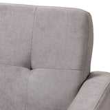 Baxton Studio Carina Mid-Century Modern Light Grey Fabric Upholstered 3-Piece Living Room Set