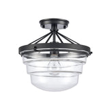 Boyer 12'' Wide 1-Light Semi Flush Mount - Matte Black