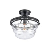 Boyer 12'' Wide 1-Light Semi Flush Mount - Matte Black