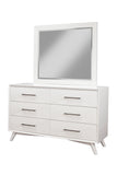 Alpine Furniture Tranquility Dresser, White 1867-03 White Mahogany Solids & Veneer 56 x 18 x 34