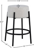 Avalon Boucle Fabric / Iron / Foam Contemporary Cream Boucle Fabric Counter Stool - 18" W x 18" D x 26.5" H