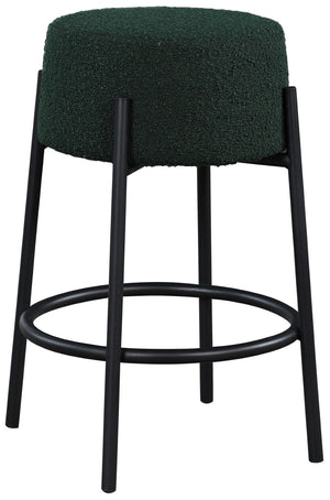 Avalon Boucle Fabric / Iron / Foam Contemporary Green Boucle Fabric Counter Stool - 18" W x 18" D x 26.5" H