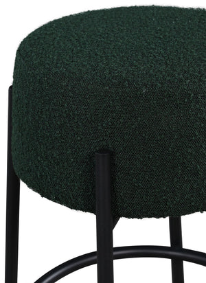 Avalon Boucle Fabric / Iron / Foam Contemporary Green Boucle Fabric Counter Stool - 18" W x 18" D x 26.5" H