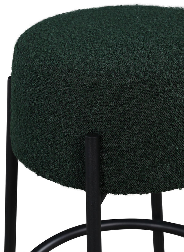 Avalon Boucle Fabric / Iron / Foam Contemporary Green Boucle Fabric Counter Stool - 18" W x 18" D x 26.5" H