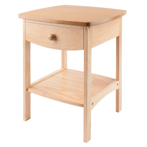 Winsome Wood Claire Curved Accent Table, Nightstand, Natural 82218-WINSOMEWOOD