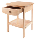 Winsome Wood Claire Curved Accent Table, Nightstand, Natural 82218-WINSOMEWOOD