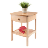 Winsome Wood Claire Curved Accent Table, Nightstand, Natural 82218-WINSOMEWOOD