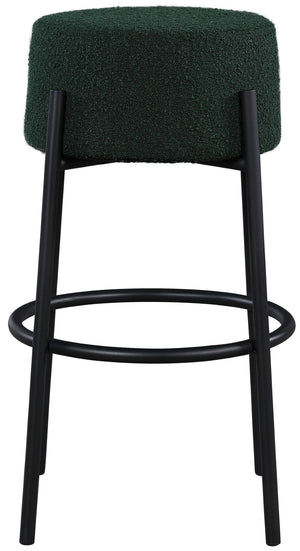 Avalon Boucle Fabric / Iron / Foam Contemporary Green Boucle Fabric Bar Stool - 18" W x 18" D x 30.5" H