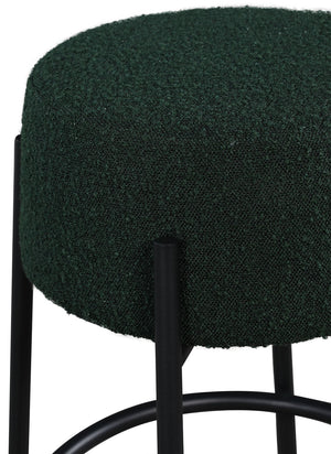 Avalon Boucle Fabric / Iron / Foam Contemporary Green Boucle Fabric Bar Stool - 18" W x 18" D x 30.5" H