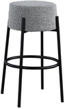 Avalon Boucle Fabric / Iron / Foam Contemporary Grey Boucle Fabric Bar Stool - 18" W x 18" D x 30.5" H
