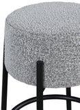 Avalon Boucle Fabric / Iron / Foam Contemporary Grey Boucle Fabric Bar Stool - 18" W x 18" D x 30.5" H