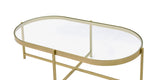 Charrot Contemporary Coffee Table Clear Glass & Gold Finish 82305-ACME