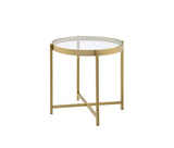 Charrot Contemporary End Table Gold Finish 82307-ACME