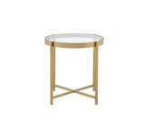 Charrot Contemporary End Table Gold Finish 82307-ACME