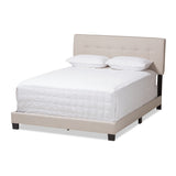 Audrey Modern and Contemporary Light Beige Fabric Upholstered King Size Bed