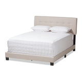 Audrey Modern and Contemporary Light Beige Fabric Upholstered Queen Size Bed