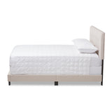 Baxton Studio Audrey Modern and Contemporary Light Beige Fabric Upholstered Queen Size Bed