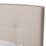 Baxton Studio Audrey Modern and Contemporary Light Beige Fabric Upholstered King Size Bed