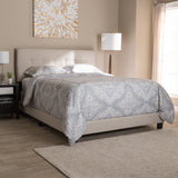 Baxton Studio Audrey Modern and Contemporary Light Beige Fabric Upholstered Queen Size Bed