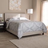 Baxton Studio Audrey Modern and Contemporary Light Beige Fabric Upholstered King Size Bed