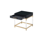 Adiel Contemporary End Table Black & Gold Finish 82347-ACME