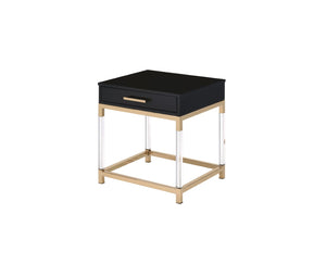 Adiel Contemporary End Table Black & Gold Finish 82347-ACME