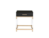 Adiel Contemporary End Table Black & Gold Finish 82347-ACME